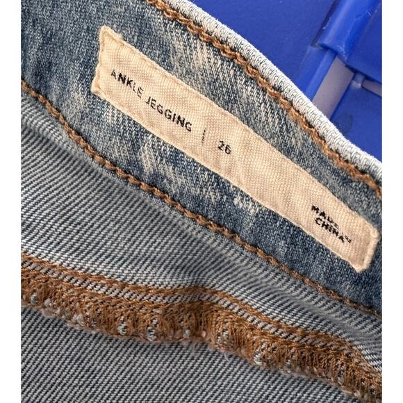 Pacsun Ankle Jegging Womens Size 26 Light Blue DIstressed Hem Cotton Blend - Picture 3 of 10